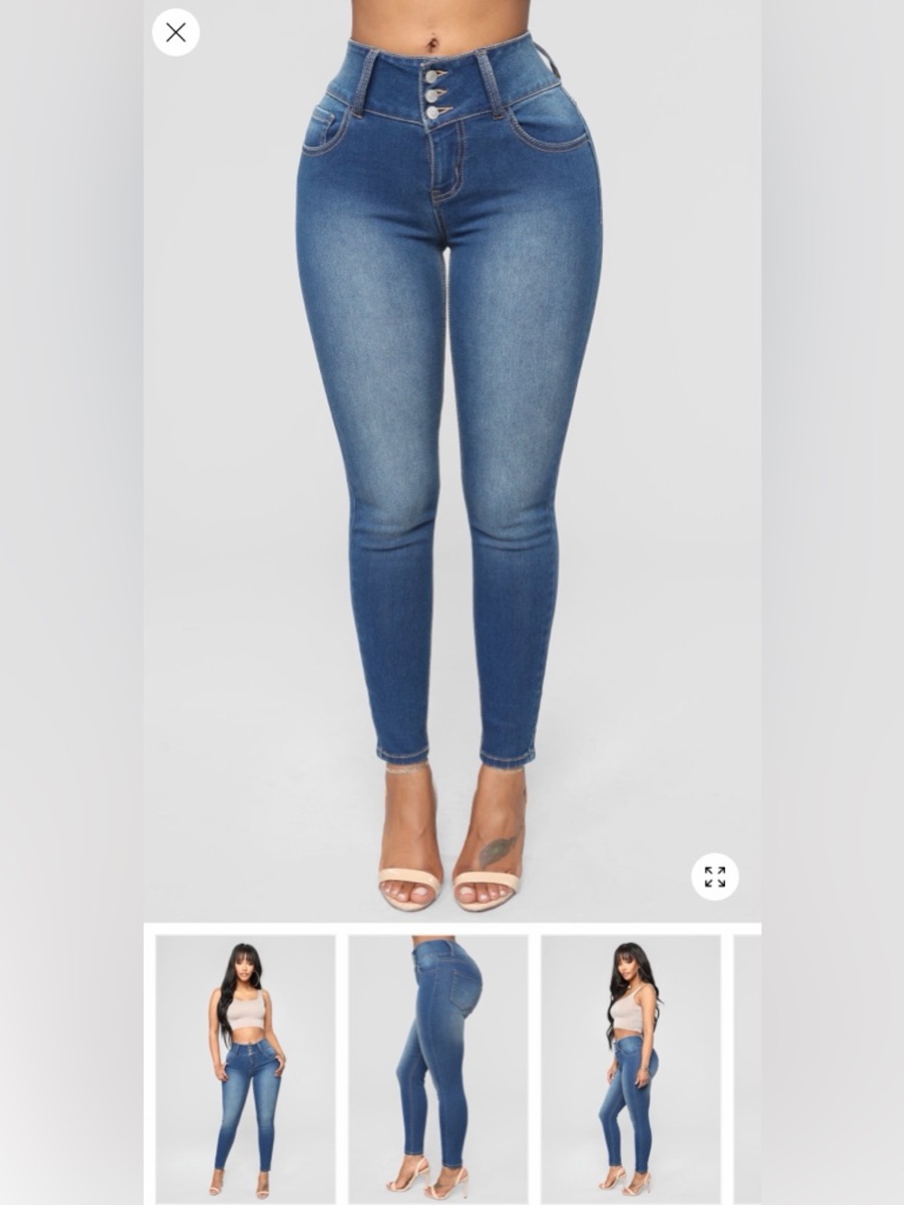 Butt On Skinny Jeans - Medium Blue Wash